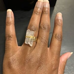 Gold and Clear Stone Ring